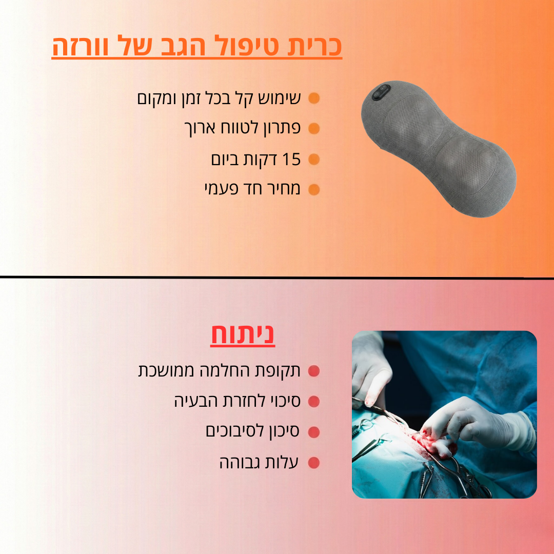 כרית טיפול הגב של וורזה